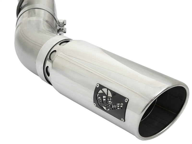 aFe LARGE BORE HD 5in 409-SS DPF-Back Exhaust w/Polished Tip 2017 GM Duramax V8-6.6L (td) L5P - awdtuningtx