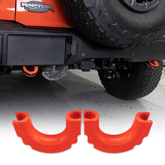 IAG I-Line Rear Bumper Red TPE Tow Loop Cover Pair For 2021+ Ford Bronco - awdtuningtx