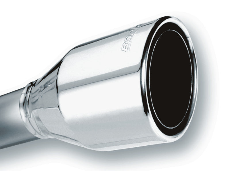 Borla 2.5in Inlet 4.5in Round Rolled Angle Cut Phantom X 7.75in Long Embossed Universal Exhaust Tips - awdtuningtx