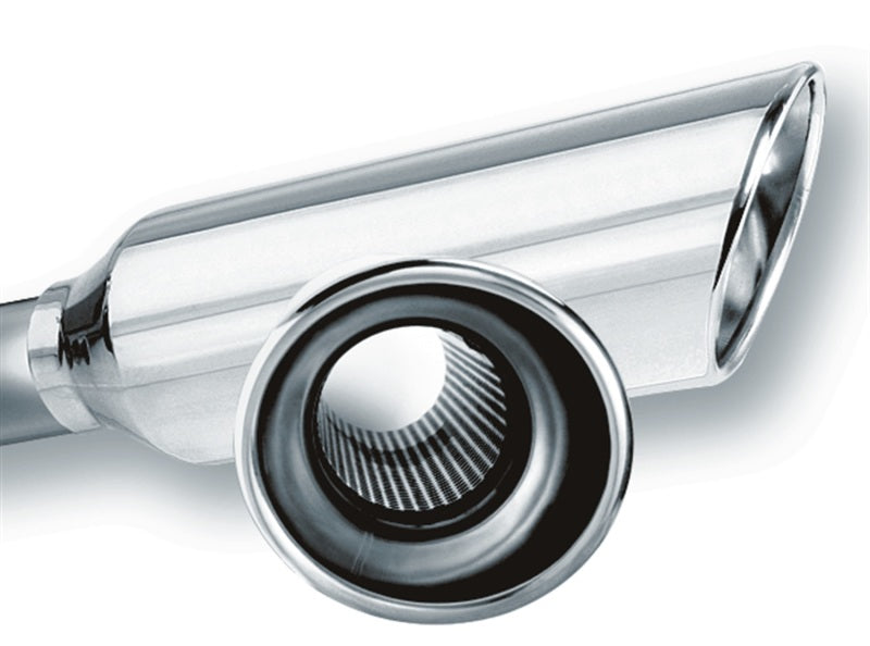 Borla 2.25in Inlet 4in Round Rolled Angle Cut Resonated x 13in Long Exhaust Tip - awdtuningtx