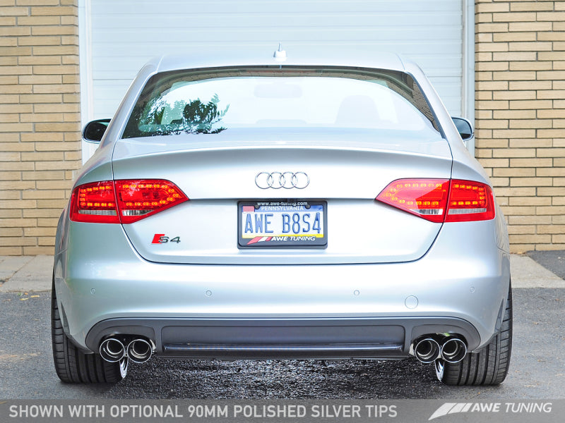 AWE Tuning Audi B8 / B8.5 S4 3.0T Touring Edition Exhaust - Chrome Silver Tips (90mm) - awdtuningtx