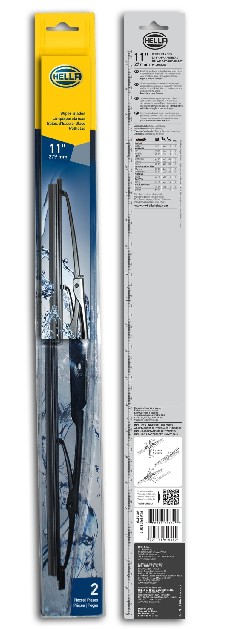 Hella Standard Wiper Blade 11in - Pair - awdtuningtx