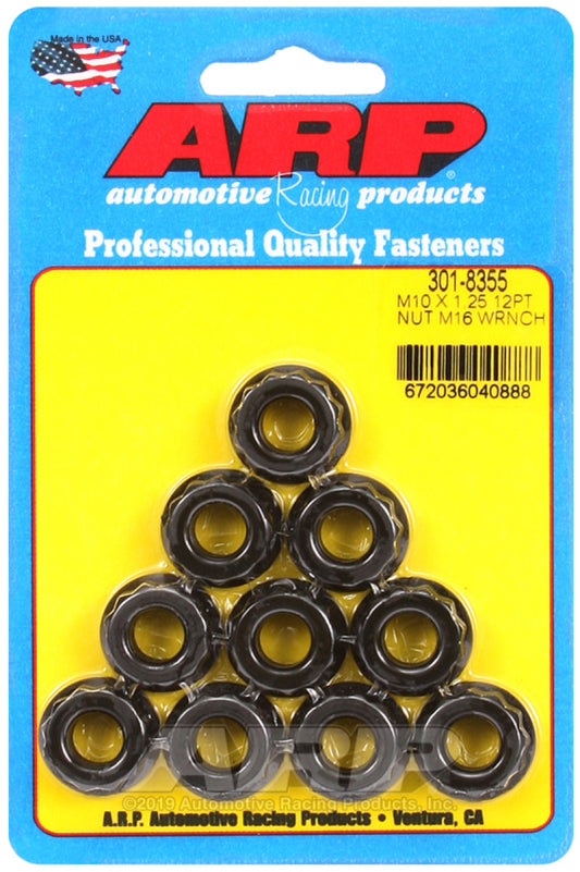 ARP M10 x 1.25 (5) 12-Point Nut Kit (Pack of 10) - awdtuningtx