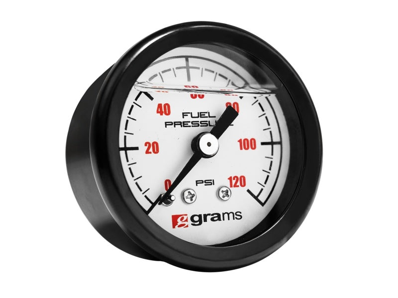 Grams Performance Universal 0-120 PSI Fuel Pressure Guage - White Face - awdtuningtx