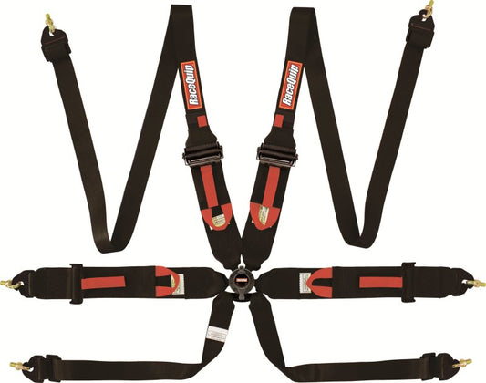 RaceQuip Black FIA CAMLOCK 6pt Pull Up Lap FHR - awdtuningtx