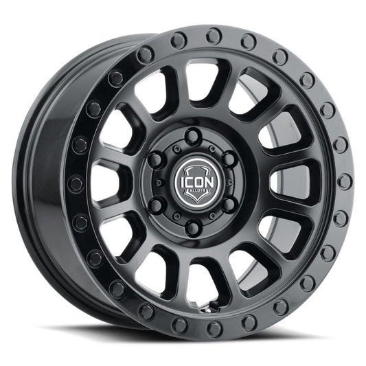 ICON Hulse 17 X 8.5 6 X 5.5 0mm Offset 4.75in BS Double Black - awdtuningtx