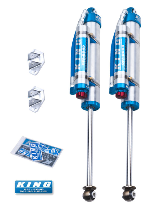 King Shocks 07-18 Jeep Wrangler JK Rear 2.5 Dia Piggy Hose Res Shocks 3-5in Lift w/Adjuster (Pair) - awdtuningtx