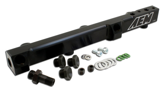 AEM 90-93 Accord DX/LX/SE/EX & 92-01 Prelude S/Si/Si VTEC Black Fuel Rail - awdtuningtx
