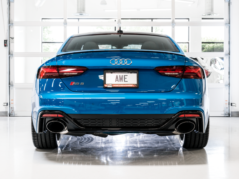 AWE Tuning Audi B9.5 RS5 Sportback Non-Resonated Touring Edition Exhaust - RS-Style Diamond Blk Tips - awdtuningtx
