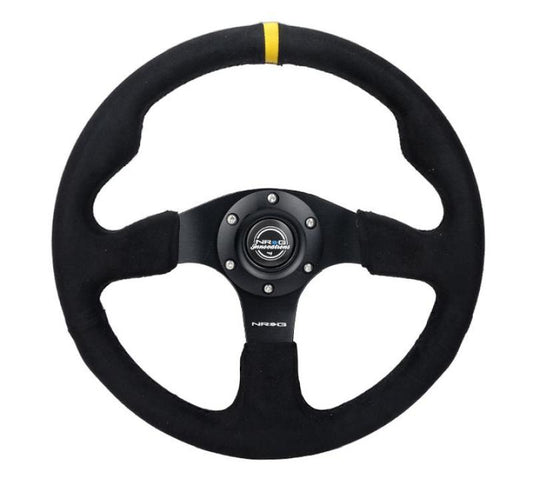 NRG Reinforced Steering Wheel (320mm) Alcantara Steering Wheel w/ Black Stitching - awdtuningtx