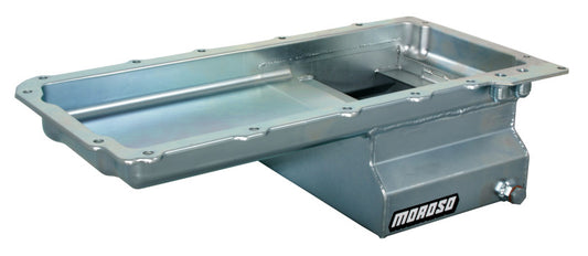 Moroso GM LS Swap (w/Rear Sump & Two -10An Fittings) Wet Sump 7qt 6in Baffled Steel Oil Pan - awdtuningtx