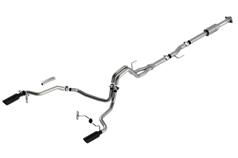 Borla F-150 2021 2.7L/3.5L 4dr CC SB EC STB Lari/King R/Plinum/LTD 3/2.25 SRE CB AK BLK CHR Tips - awdtuningtx