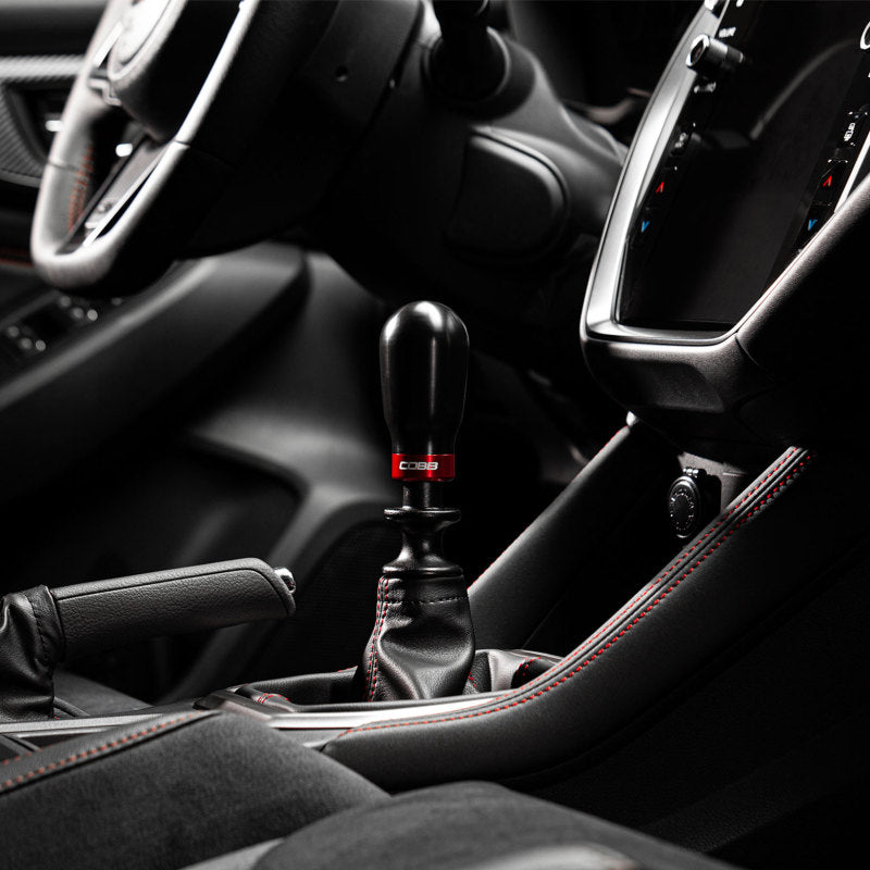 Cobb Subaru 6-Speed Tall Weighted COBB Shift Knob - Black (Incl. Both Red + Blk Collars) - awdtuningtx