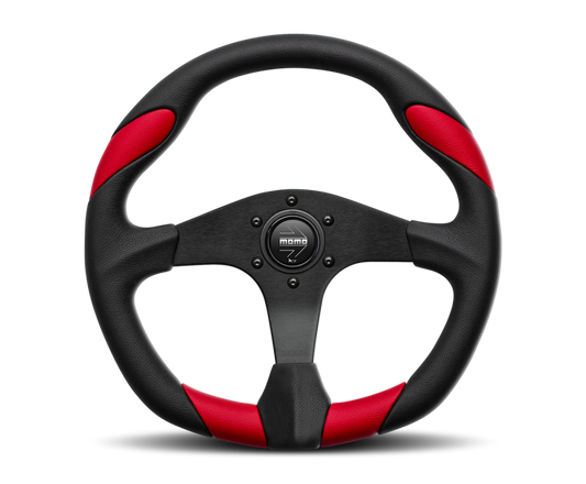 Momo Quark Steering Wheel 350 mm - Black Poly/Black Spokes - awdtuningtx