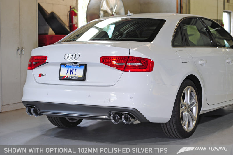 AWE Tuning Audi B8.5 S4 3.0T Touring Edition Exhaust System - Chrome Silver Tips (102mm) - awdtuningtx