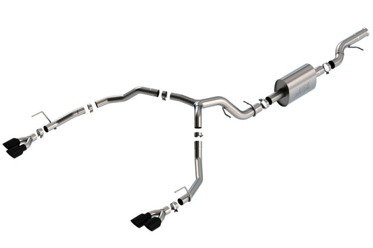 Borla 21-22 Chevrolet Tahoe 6.2L V8 2/4WD 4DR T-304 SS S-Type Cat-Back Exhaust w/ Black Chrome Tips - awdtuningtx