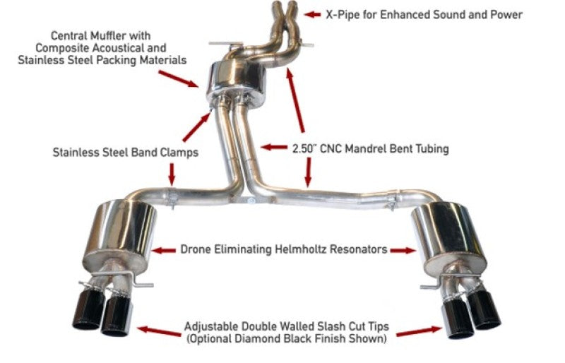 AWE Tuning Audi B8.5 S4 3.0T Touring Edition Exhaust System - Diamond Black Tips (102mm) - awdtuningtx