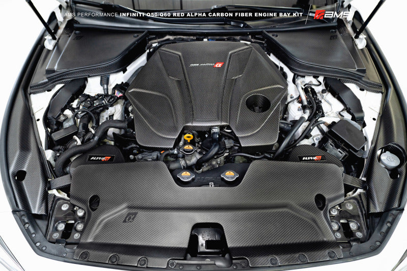 AMS Performance Infiniti 17+ Q60 / 16+ Q50 3.0TT Alpha Matte Carbon Front Duct - awdtuningtx