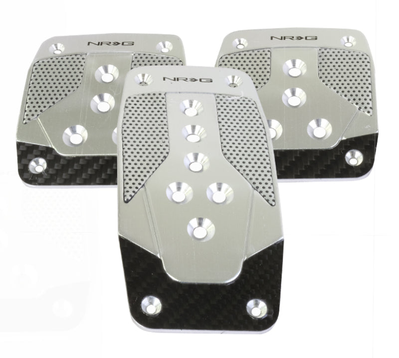 NRG Aluminum Sport Pedal M/T - Silver w/Black Carbon - awdtuningtx