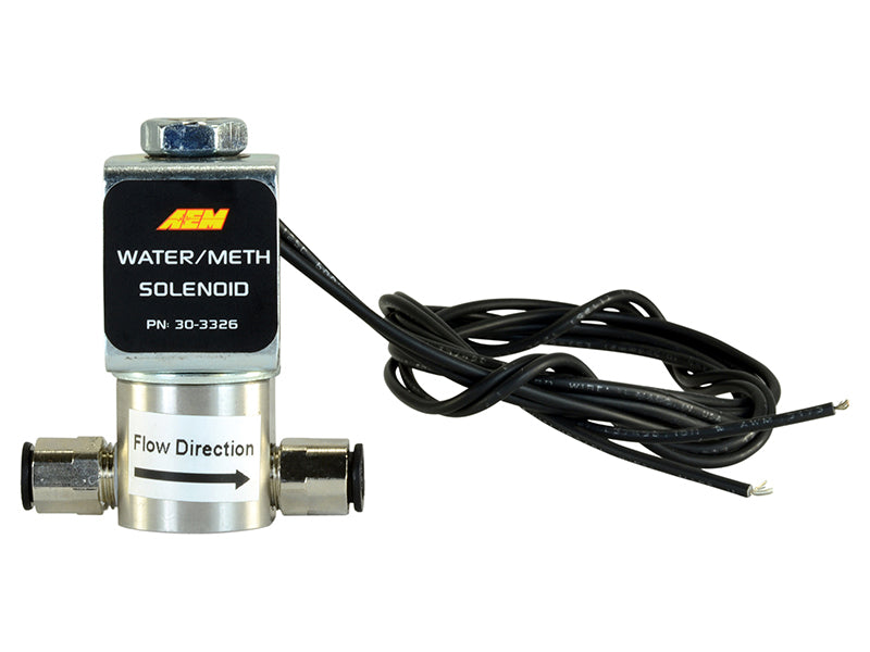 AEM Water/Methanol Injection System - High-Flow Low-Current WMI Solenoid - 200PSI 1/8in-27NPT In/Out - awdtuningtx
