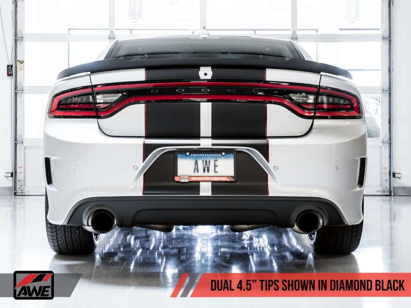 AWE Tuning 2015+ Dodge Charger 6.4L/6.2L Supercharged Track Edition Exhaust - Chrome Silver Tips - awdtuningtx