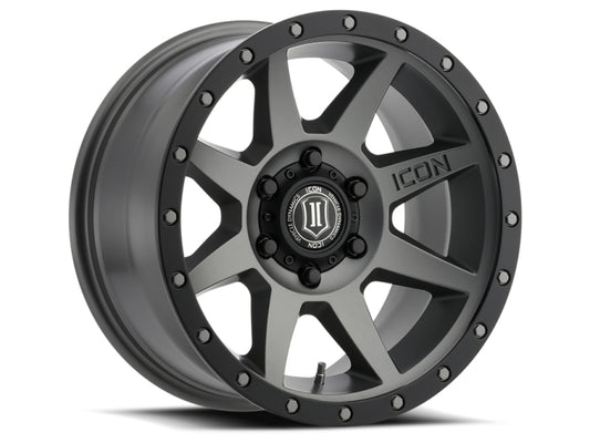 ICON Rebound 17x8.5 5x150 25mm Offset 5.75in BS 110.1mm Bore Titanium Wheel - awdtuningtx