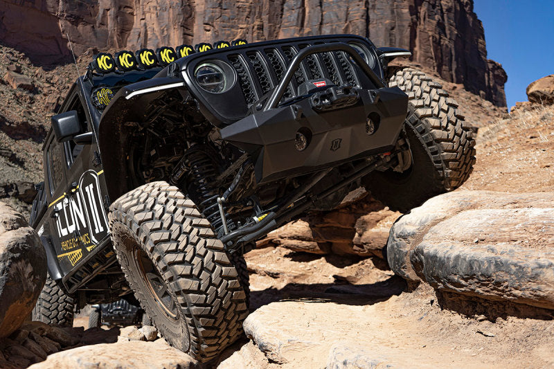ICON 2018+ Jeep Wrangler JL / 2020+ Jeep Gladiator JT Pro Recessed Impact Front Bumper w/Bar & Tabs - awdtuningtx