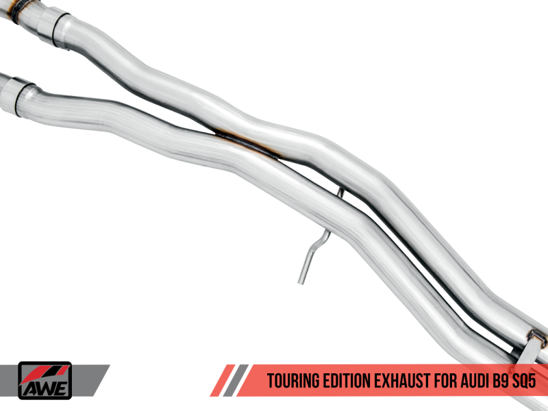 AWE Tuning Audi B9 SQ5 Resonated Touring Edition Cat-Back Exhaust - No Tips (Turn Downs) - awdtuningtx