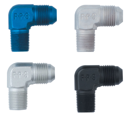 Fragola -6AN x 3/8 NPT 90 Degree Adapter - Black - awdtuningtx