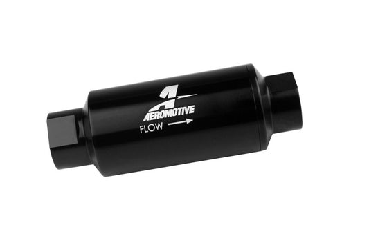 Aeromotive In-Line Fuel Filter 40-M Stainless Mesh Element ORB-10 Port (Bright-Dip Black) 2in. OD - awdtuningtx