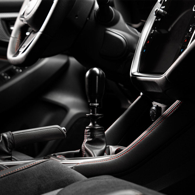Cobb Subaru 6-Speed Tall Weighted COBB Shift Knob - Black (Incl. Both Red + Blk Collars) - awdtuningtx