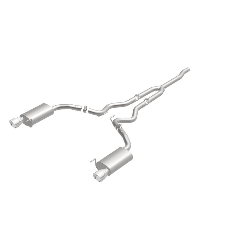 MagnaFlow Cat Back, SS, 2.5in, Street, Dual Split Polished 4.5in Tips 2015 Ford Mustang Ecoboost - awdtuningtx