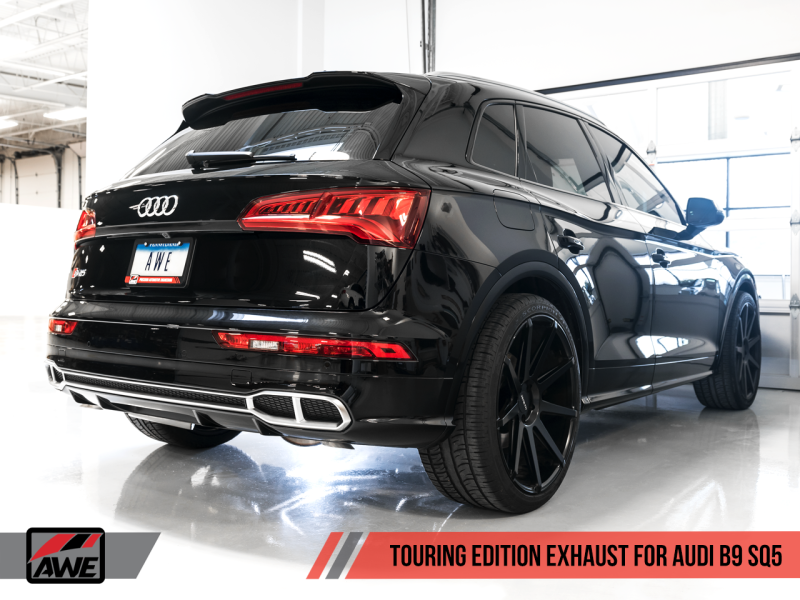 AWE Tuning Audi B9 SQ5 Resonated Touring Edition Cat-Back Exhaust - No Tips (Turn Downs) - awdtuningtx