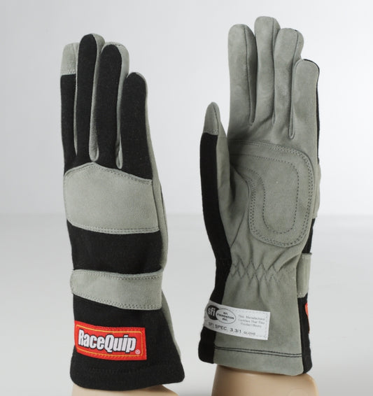 RaceQuip Black 1-Layer SFI-1 Glove - Large - awdtuningtx