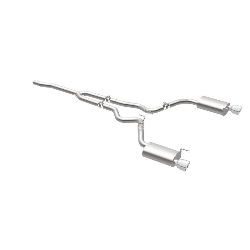 MagnaFlow Cat Back, SS, 2.5in, Street, Dual Split Polished 4.5in Tips 2015 Ford Mustang Ecoboost - awdtuningtx
