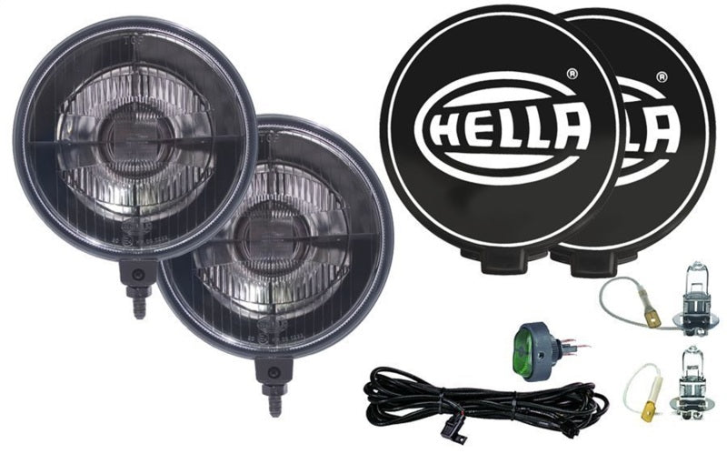 Hella 500 Series 12V Black Magic Halogen Driving Lamp Kit - awdtuningtx