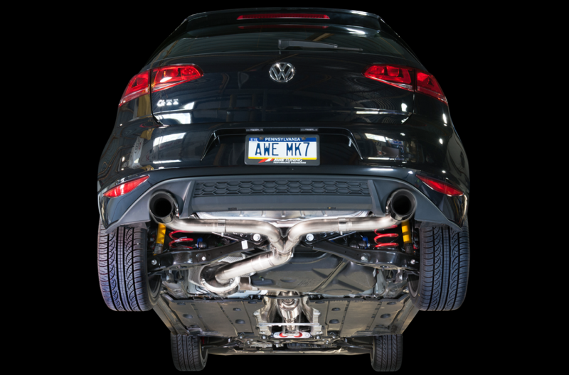 AWE Tuning VW MK7 GTI Touring Edition Exhaust - Diamond Black Tips - awdtuningtx