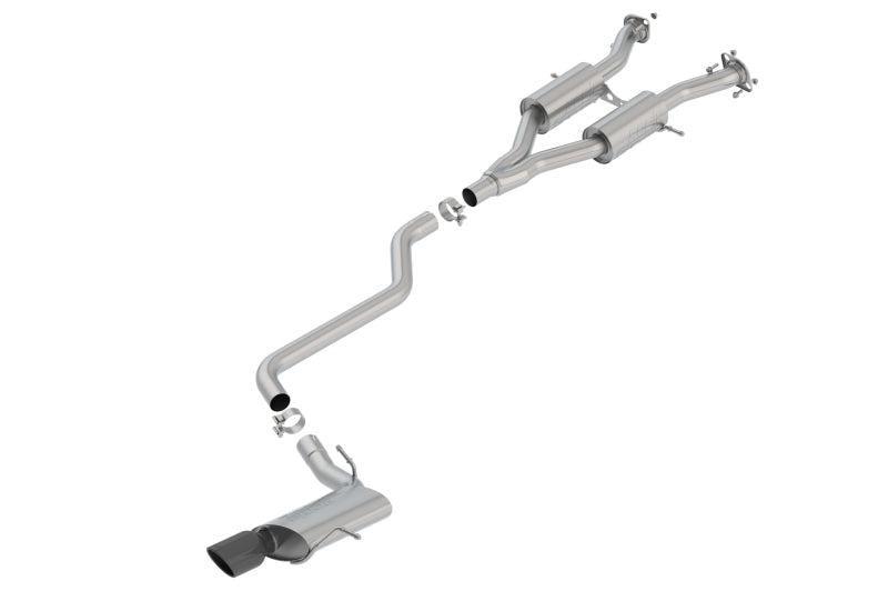 Borla 14-18 Jeep Grand Cherokee 3.6L V6 AWD AT 4DR 2.50in S-TYPE Cat-Back Exhaust Black Chrome Tip - awdtuningtx