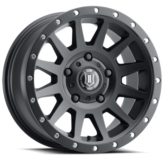 ICON Compression 17x8.5 5x150 25mm Offset 5.75in BS 110.1mm Bore Satin Black Wheel - awdtuningtx