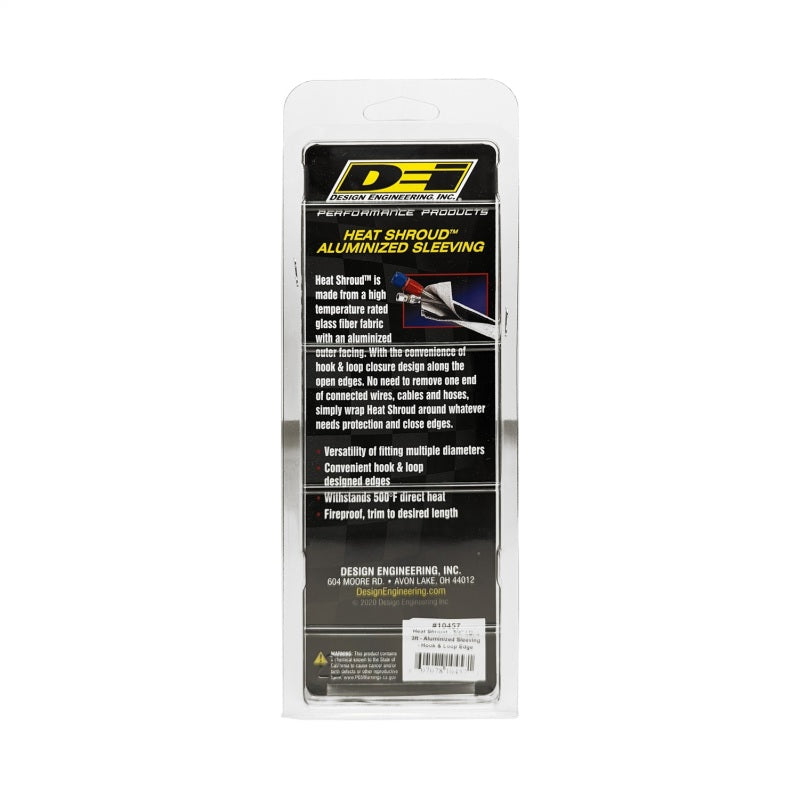 DEI Heat Shroud 3/4in I.D. x 3ft - Aluminized Sleeving - Hook and Loop Edge - awdtuningtx