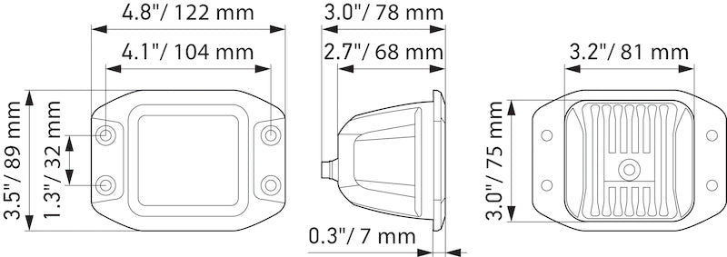 Hella Universal Black Magic 3.2in L.E.D. Cube Kit - Flood Beam (Flush Mount) - awdtuningtx