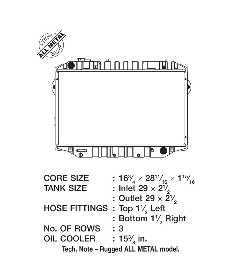 CSF 88-91 Toyota Landcruiser 3 Row All Metal Radiator - awdtuningtx