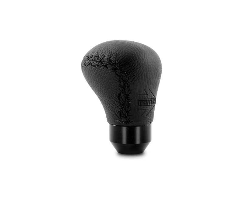 Momo Anatomico Shift Knob - Black Leather, Black Stitching - awdtuningtx