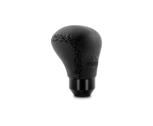 Momo Anatomico Shift Knob - Black Leather, Black Stitching - awdtuningtx
