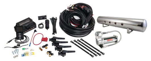 Air Lift Performance 3H (1/4 Air Line 5 Gal  Polished Aluminum Tank VIAIR 444C Comp) - awdtuningtx