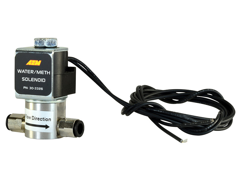 AEM Water/Methanol Injection System - High-Flow Low-Current WMI Solenoid - 200PSI 1/8in-27NPT In/Out - awdtuningtx