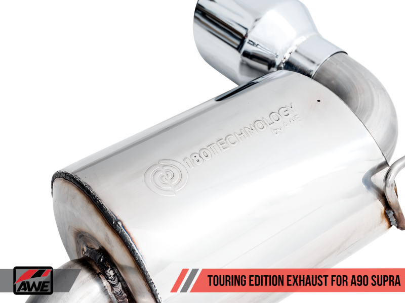 AWE 2020 Toyota Supra A90 Resonated Touring Edition Exhaust - 5in Chrome Silver Tips - awdtuningtx