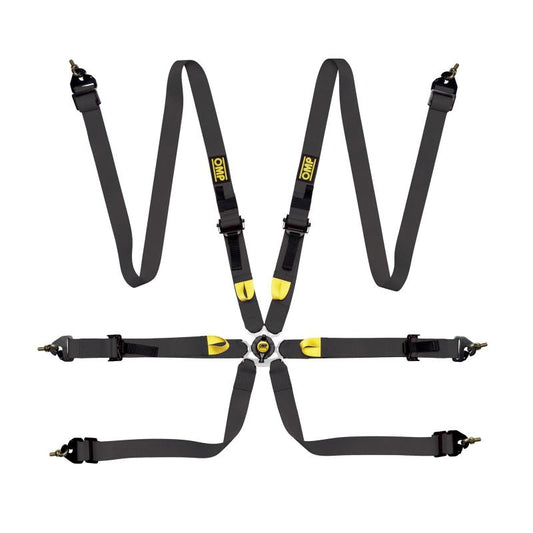 OMP Safety Harness First 2In Black (Fia 8853-2016) Pull Up - Steel Adj - awdtuningtx