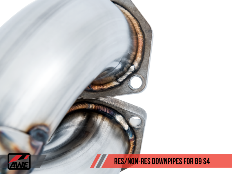 AWE Tuning Audi B9 S4 Touring Edition Exhaust - Non-Resonated (Black 102mm Tips) - awdtuningtx