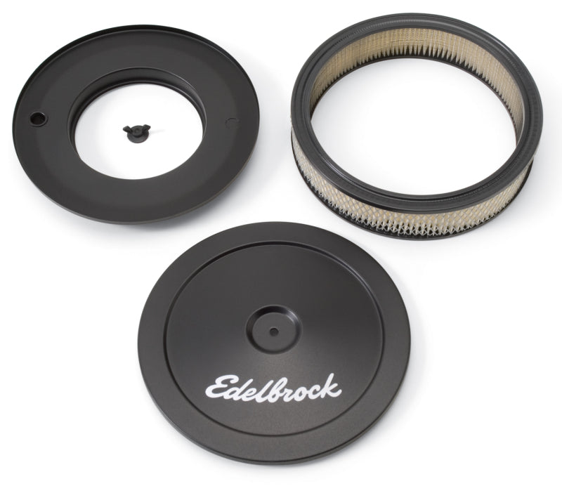 Edelbrock Air Cleaner Pro-Flo Series Round Steel Top Paper Element 10In Dia X 3 5In Black - awdtuningtx